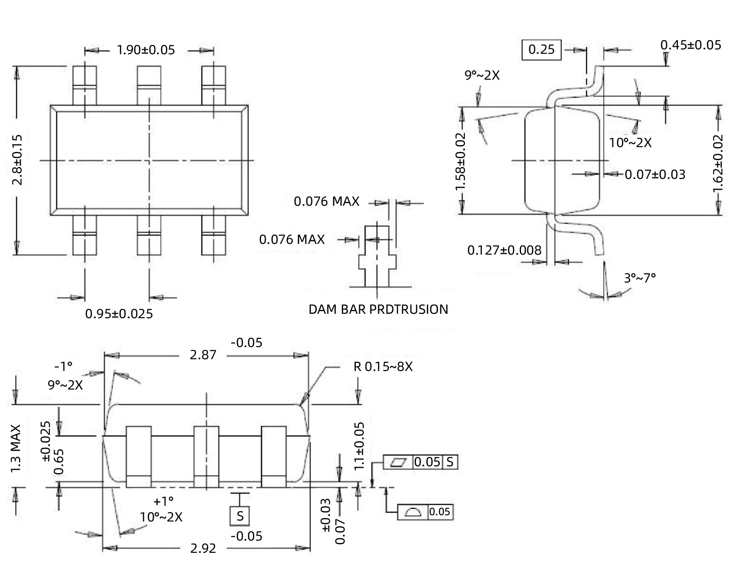 YINT ESD保護二極管SOT23-6L封裝